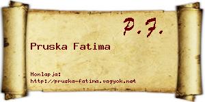 Pruska Fatima névjegykártya